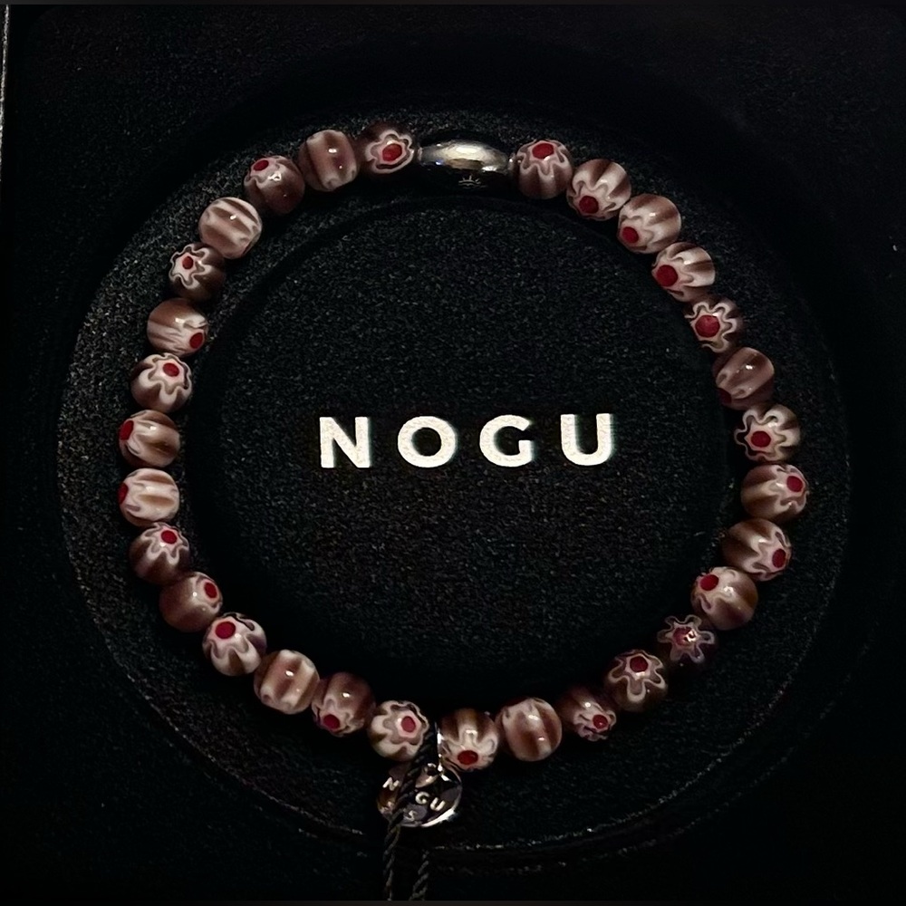 💜💜NOGU Mulberry .925 Sterling Silver Millefiori Bracelet 💜💜
